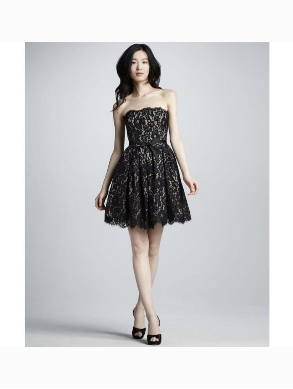Neiman Marcus x Target Robert Rodriguez Fit-and-Flare Lace Dress Twee Goth Prom